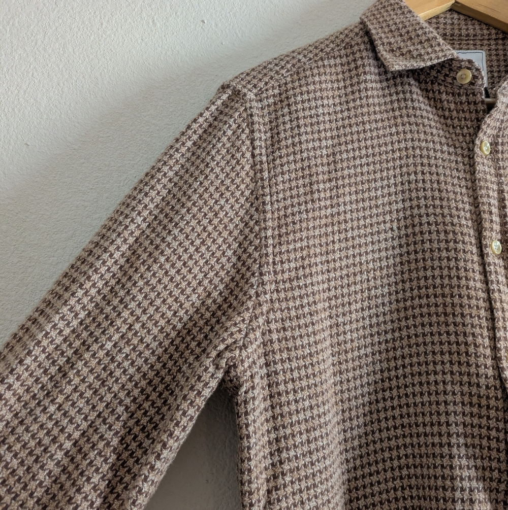 Portuguese Flannel Abstract Houndstooth Flannel Button Up Shirt - Picture 4 of 7
